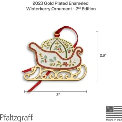 Winterberry® Gold Plated Enamel Sleigh Christmas Ornament
