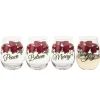 Winterberry® Ribbon Set of 4 Stemless Wine Glasses