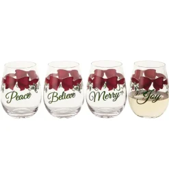Winterberry® Ribbon Set of 4 Stemless Wine Glasses