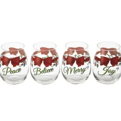 Winterberry® Ribbon Set of 4 Stemless Wine Glasses