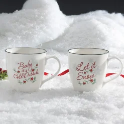 Winterberry® Set of 2 Baby Its Cold Outside and Let It Snow Mugs