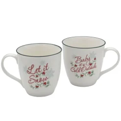 Winterberry® Set of 2 Baby Its Cold Outside and Let It Snow Mugs