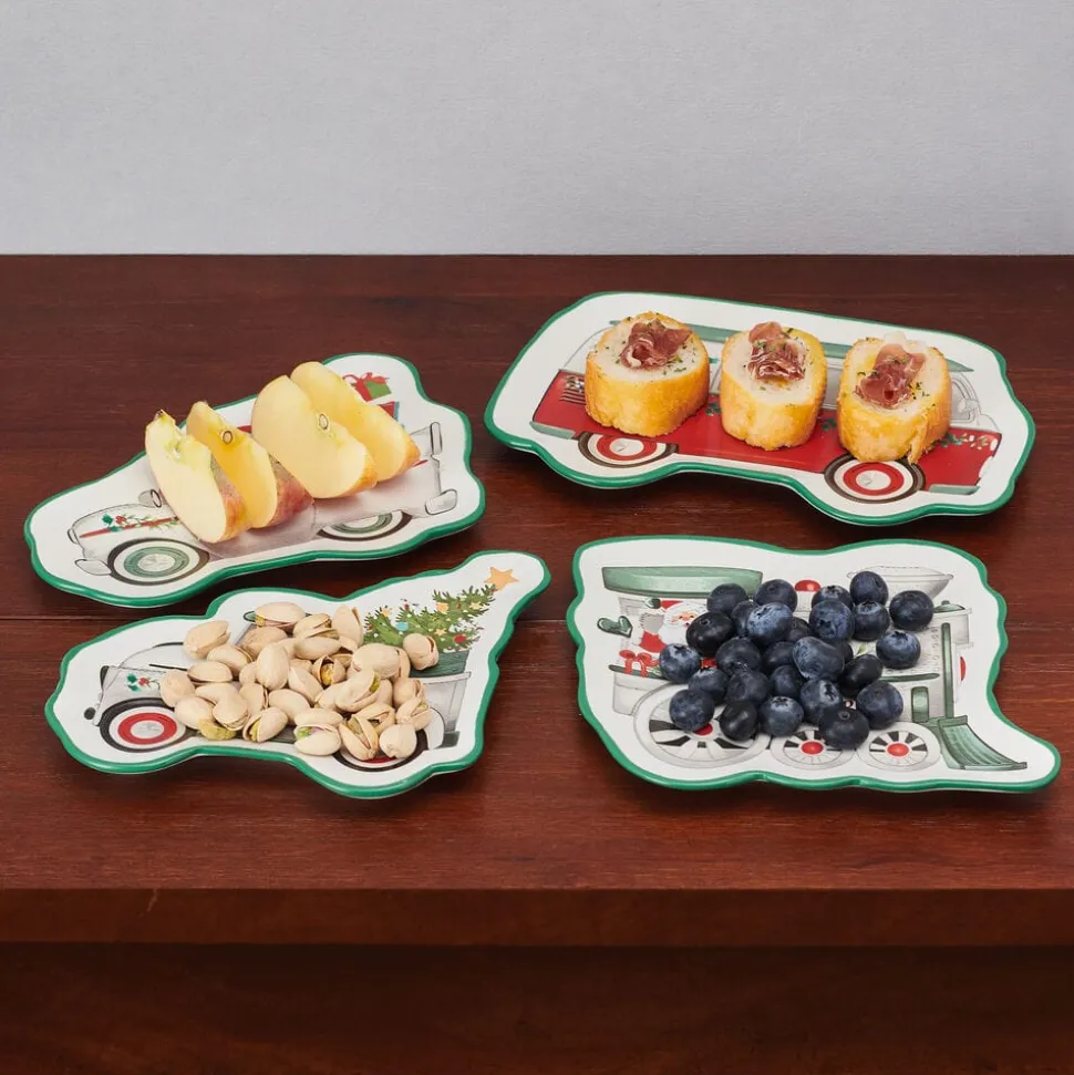 Winterberry® Set of 4 Figural Appetizer Dessert Plates