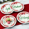 Winterberry® Set of 4 Red Ribbon Salad Plates