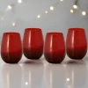 Winterberry® Set of 4 Red Stemless Wine Glasses