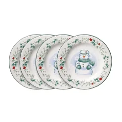 Winterberry® Set of 4 Snowman Salad Plates