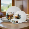Woodland Animals 12 Piece Dinnerware Set, Service for 4