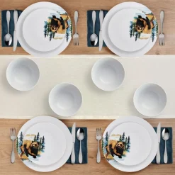 Woodland Animals 12 Piece Dinnerware Set, Service for 4
