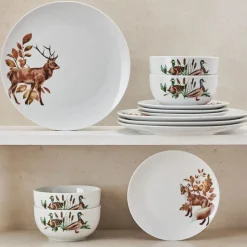 Woodland Wonders 12 Piece Dinnerware Set, Service for 4