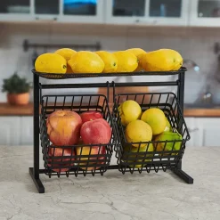 Wrapped Band 2 Tier Storage Basket